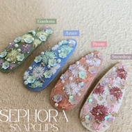 Ribbonjour - Sephora snapclips/embroidery Clips/Beautiful Clips/embroidery snapclips/Flower Clips