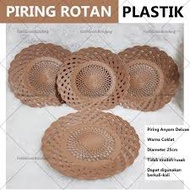 Plastic Rattan Plate 1 Dozen 12 Pcs / Plastic Rattan Plate / Plastic Lidi Plate / Dining Warung Plat