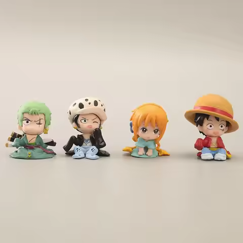 One Piece chibi Figures Luffy, Zoro, Nami Full Set Model Gacha Blind Box Car Ornament desktop Decora