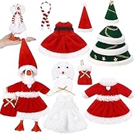 Shinylin 4 Set Christmas 7 Inch Desk Goose Outfits Christmas Tree Snowman Santa Mini Porch Goose Cos