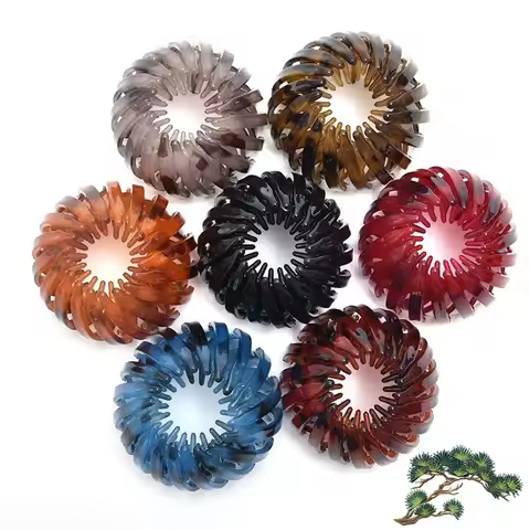 Amber Bird Nest Hair Clips Geometric Hair Claw Clamps Expandable Ponytail Holder Comb Bands Hair Acc
