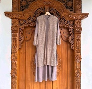 Luna Dress - Gamis Wanita Renda Outer Polo Linen