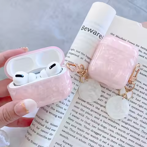 Dream fundas For AirPods 1 2 3 4 Case Cute Conch Shell Pendant keyring Headphone Case For Airpods 3