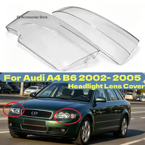 Pair Replacement Front Headlight Clear Lens Cover For Audi A4 B6 2002 2003 2004 2005 8E0941030AD,8E0