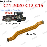 For Realme C11 2020 C12 C15 USB Dock Charging Port Charger Board Main Motherboard Connector Flex Cab