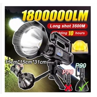 Lampu suluh Portable Waterproof XHP90 USB Rechargeable Powerful LED Torch light with stand 1000000LM