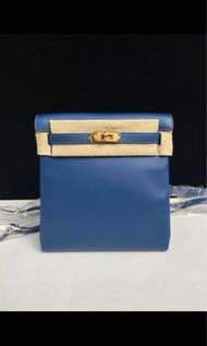 99新 Hermes Kelly ado 深邃藍 金扣 deep blue
