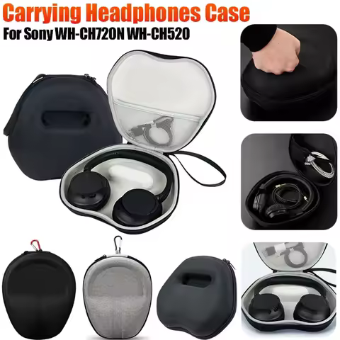 Storage Bag EVA Hard Shell Headset Protective Box For Sony WH-CH720N WH-CH520 Wireless Headphone Cas