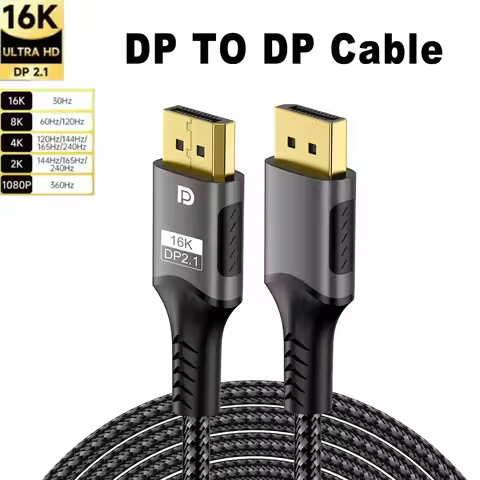 16K DP 2.1 Cable 8K DisplayPort Video 80gbps Cable DP to DP 16K@30Hz 8K@60Hz 120Hz for Xiaomi TV Box