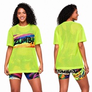 ZUMBA NEON MESH TOP FULL NET Sport Shirt Woman