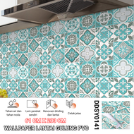Wallpaper Lantai Tebal Kamar Mandi Perekat Diri Tahan Air 2M Stiker Dinding Toilet Stiker Dekorasi
