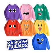 NEW🌈🌈ROBLOX RAINBOW FRIENDS DOLL SWEATSHIRT HOODIE 彩虹朋友玩偶毛公仔玩具 小童中童大童衣服 小朋友冬季 無帽長䄂衛衣