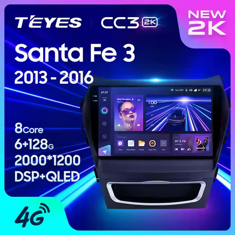 TEYES CC3 2K For Hyundai Santa Fe 3 2013 - 2016 Car Radio Multimedia Video Player Navigation stereo 