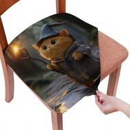 1/4/6/40pcs Halloween Themed Chibi Cat And Jack-O'-Lantern Printed Removable Full-Cover Stretchable