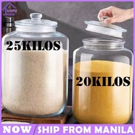 glass rice dispenser 8.5kg/10kg/13.5kg/25kilos big glass jars with lid rice food storage container r