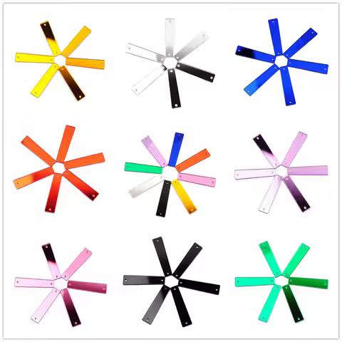 YANRUO 30Pcs P06 9x36mm Strip Acryl Mirrors Rhinestone Flat Back Crystal Diy Mirror Needlework Appli