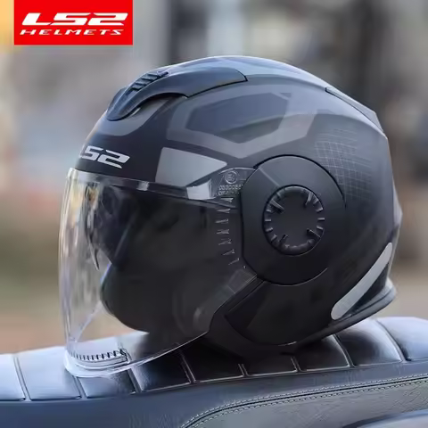 Original LS2 VERSO OF570 Retro Motorcycle Half Helmet Double Lens Helmets Casco LS2 570 Capacete M L