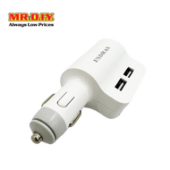 ESDRAS สำหรับเพิ่มที่จุดบุหรี่ในรถยนต์ พร้อม USB 2 port สำหรับชาร์จโทรศัพท์ในรถยนต์