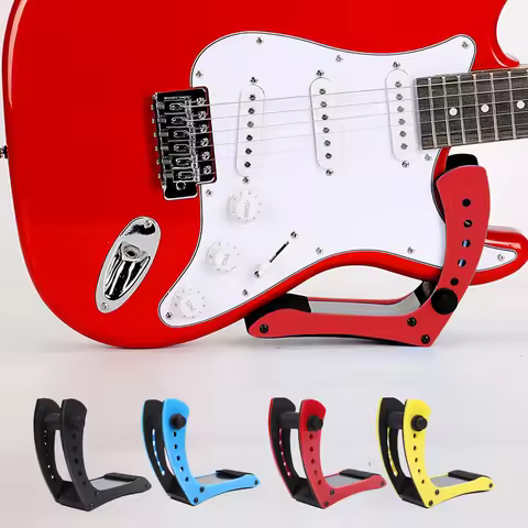 Electric Guitar Support Stand Holder Acrylic Clamp Sponge Pads 6 Position Height Adjustable Vertical