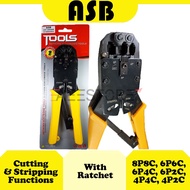 ASB HY-2008R 8P8C 6P6C 6P4C 6P2C 4P4C 4P2C | RJ-11 / RJ-12 / RJ-45 Network Plugs Crimping Tool / Ala
