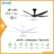 Alpha AX70-5B/56 DC Motor Ceiling Fan 56 Inch, 5 Blades &amp; 8 Speeds