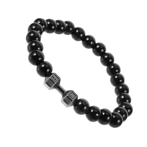 Bracelet Gift Jewelry Women Halloween Christmas Black Bead Bracelet Dumbbell Bead Bracelet Dumbbell