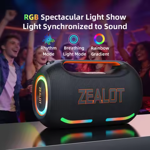 ZEALOT ZE41 250W Bluetooth Subwoofer | 48000mAh Long-Lasting Battery, RGB Lights, OTG Recording, Sma