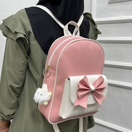 ZAFIRA Tas Ransel Sekolah Wanita Besar Kulit Sintetis Miniso T32 x L9 x P26cm dengan Resleting Tali