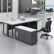 ST/💚老板桌现代简约办公桌椅组合大班台经理办公桌子总裁办公室白色 POFN