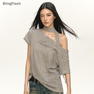 Women's Short Sleeve Striped Casual Summer Tops - Y2K Retro Style