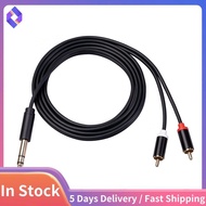 6.35 mm to Cable, Cable 6.35mm Male to 2 Male Stereo Audio Adapter Y Splitter Cable -3 Meter