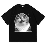 Women's T-Shirt Y2K Style Super Cute Cat Emoji Pattern "I Don't Think So I Really Exist "