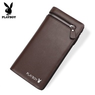 Playboy genuine new long business wallet men's leather European and American leather wallet men's wallet zipper wallet