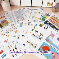 Worksheet Activity for Children 2, 3, 4 Years (38 pages)
