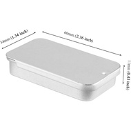 50 PCS Slide Top Tin Small, 2.36x1.34x0.43 inch Metal Slide Top Tin Rectangular Sliding Lid Tin Box 
