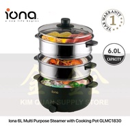 Iona 6.0L Food Steamer with Non Stick Cooking Pot GLMC1830 | GLMC 1830 [One Year Warranty]