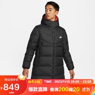 耐克NIKE 男子 秋羽绒中长款连帽 FLD PARKA 外套 DV1134-010黑色XL码