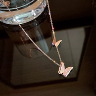 Kalung Titanium Wanita Liontin Kupu-kupu Anti Karat Anti Luntur Korean Style Model Terbaru Terlaris