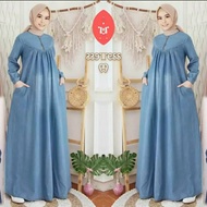 GAMIS JEANS KANAYA TERBARU // Gamis JEANS wanita terbaru kekinian 2021 // dress JEANS mulim // dress