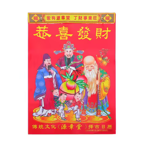 2027 Chinese Lunar Wall Calendar Tear-Off Goat Year Daily Planner Traditional Hand-Torn Design Verti