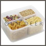 OHHDEER 4+1 Refrigerator Storage Box Food Container Kitchen Fridge Organizer Freezer Fruit Durable Non-toxic Tasteless Safe