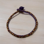 靜心平安紫水晶手環  五色線金剛結  雙色扣珠款|全尺寸(兒童/成)