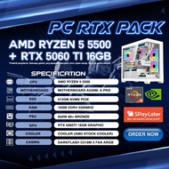 [NEW] PC GAMING AMD RYZEN 5 5500 + RTX 5060TI 16GB WHITE