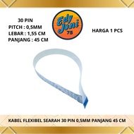 30 PIN LCD FLEXIBLE CABLE, SMOOTH, SIMILAR TO 45CM LENGTH, 1.55CM WIDTH, 0.5MM PITCH