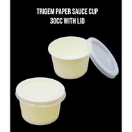 50pcs Gravy Sauce Cup with Lid 10z/30ml Paper Sauce Cup