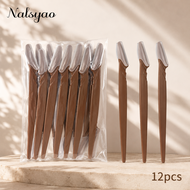 Eyebrow Trimmer 12/30/40/60PCS Brown Eyebrow Razor Safe Face Body Hair Removal Shaver Blades Woman E