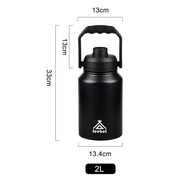 3.8L ถังน้ำแข็งหูหิ้ว สแตนเลสสองชั้น ปากกว้าง พร้อมหูหิ้วขนาดใหญ่ ตั้งแคมป์ถังน้ำแข็ง กระติกน้ำแข็ง