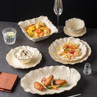 Cabbage Relief Soup Plate Plate Dish Plate Simple Household Creative Salad Premium Tableware Western