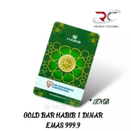 HABIB GOLD 1 DINAR GOLD BAR 999.9 TNB 4.25GM GOLD BAR 999.9 FINE GOLD PG CERTIFIED GOLD BAR AU 999.9 DINAR EMAS 9999