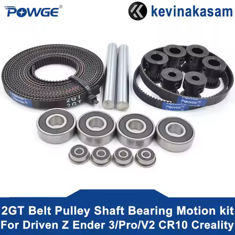 POWGE Kevinakasam GT 2MGT 2GT Synchronous Belt Pulley Shaft Bearing Motion Kit For Belt Driven Ender